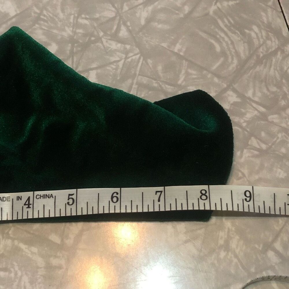 Vintage Girls Green Velvet Holiday Dress Lace Collar Rosettes‎ Christmas 4T - Picture 7 of 8